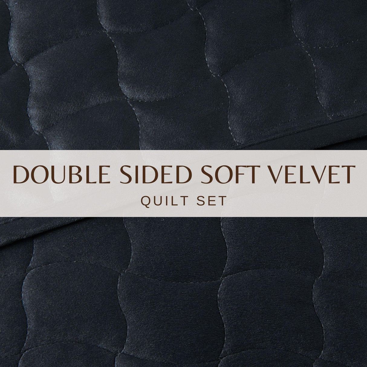 Velvet Box-Stitched Quilt Set - Vivica Collection-Quilts & Comforters-Parc Decor