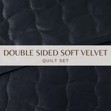 Velvet Box-Stitched Quilt Set - Vivica Collection-Quilts & Comforters-Parc Decor