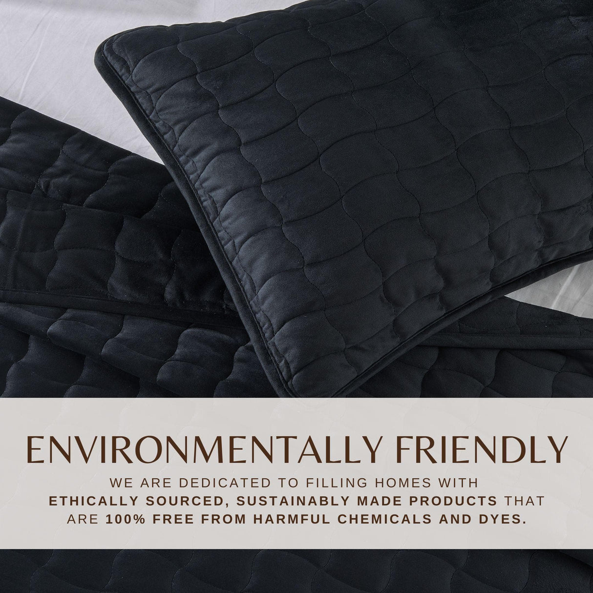 Velvet Box-Stitched Quilt Set - Vivica Collection-Quilts & Comforters-Parc Decor