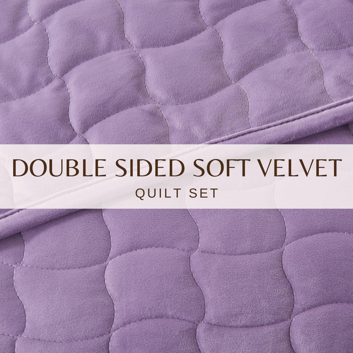 Velvet Box-Stitched Quilt Set - Vivica Collection-Quilts & Comforters-Parc Decor