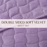 Velvet Box-Stitched Quilt Set - Vivica Collection-Quilts & Comforters-Parc Decor