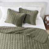 Velvet Box-Stitched Quilt Set - Vivica Collection-Quilts & Comforters-Parc Decor