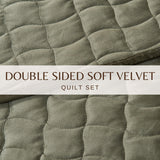 Velvet Box-Stitched Quilt Set - Vivica Collection-Quilts & Comforters-Parc Decor