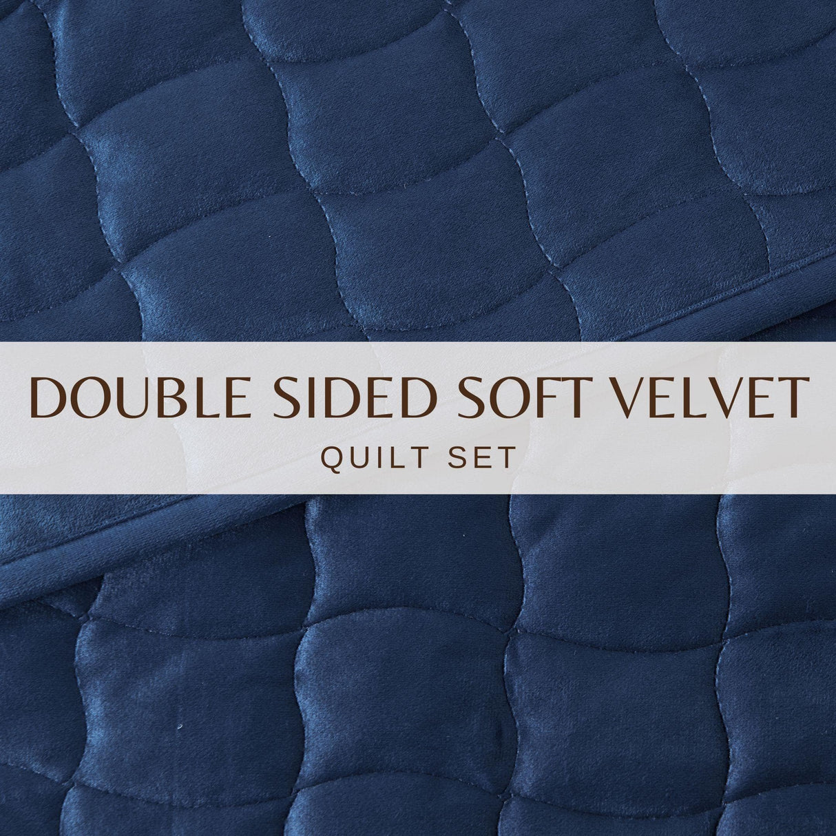 Velvet Box-Stitched Quilt Set - Vivica Collection-Quilts & Comforters-Parc Decor