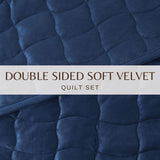 Velvet Box-Stitched Quilt Set - Vivica Collection-Quilts & Comforters-Parc Decor