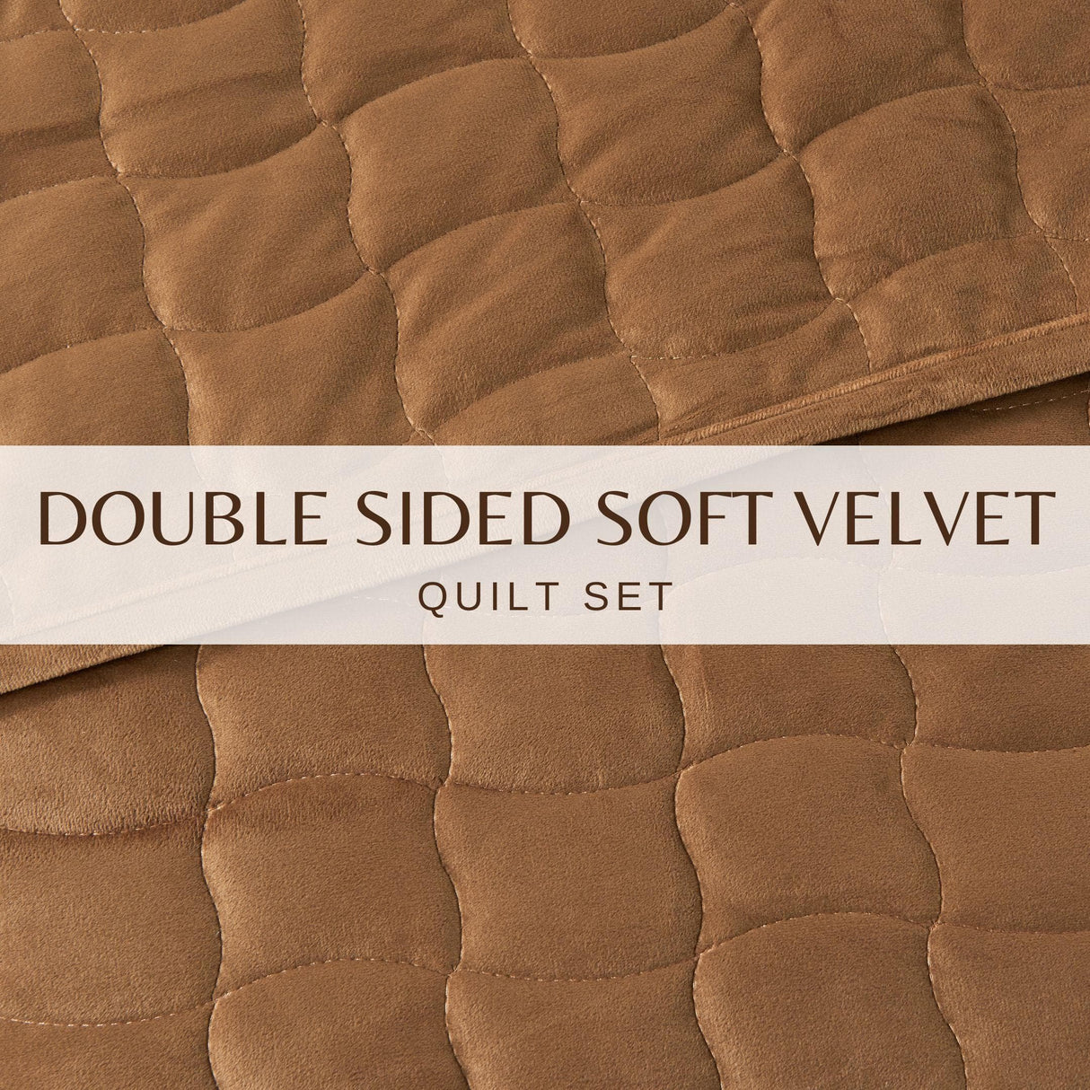 Velvet Box-Stitched Quilt Set - Vivica Collection-Quilts & Comforters-Parc Decor