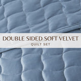Velvet Box-Stitched Quilt Set - Vivica Collection-Quilts & Comforters-Parc Decor
