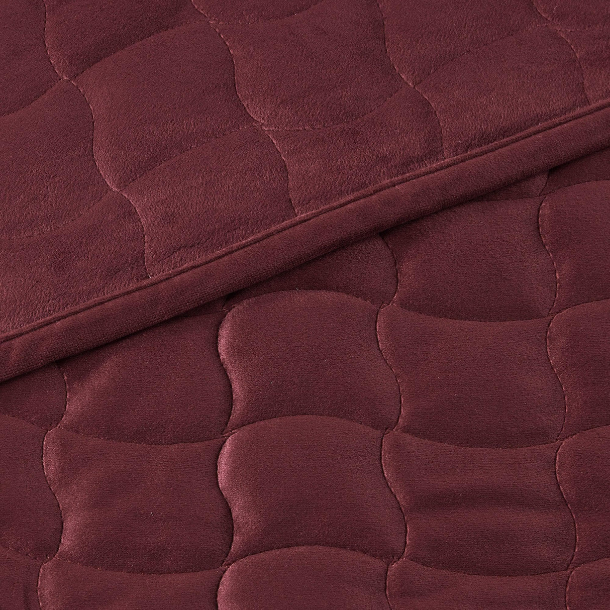 Velvet Box-Stitched Quilt Set - Vivica Collection-Quilts & Comforters-Parc Decor