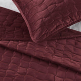 Velvet Box-Stitched Quilt Set - Vivica Collection-Quilts & Comforters-Parc Decor