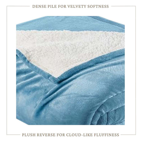 Velvet Plush Sherpa Bed Blanket - Sherpa Fleece Collection