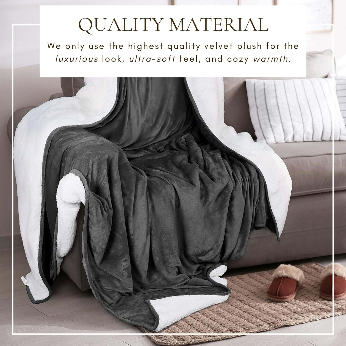 Velvet Plush Sherpa Bed Blanket - Sherpa Fleece Collection-Blankets-Parc Decor