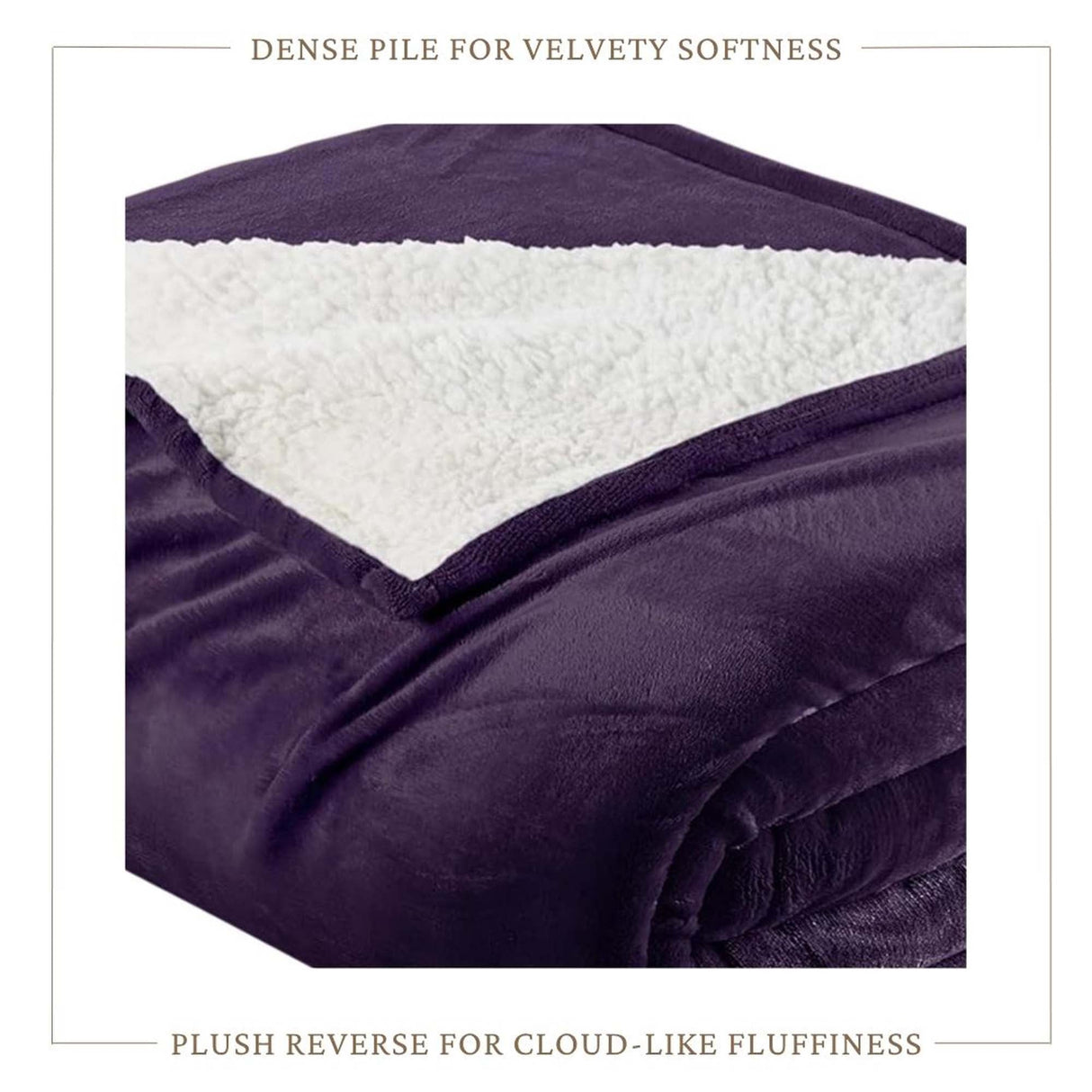 Velvet Plush Sherpa Bed Blanket - Sherpa Fleece Collection-Blankets-Parc Decor