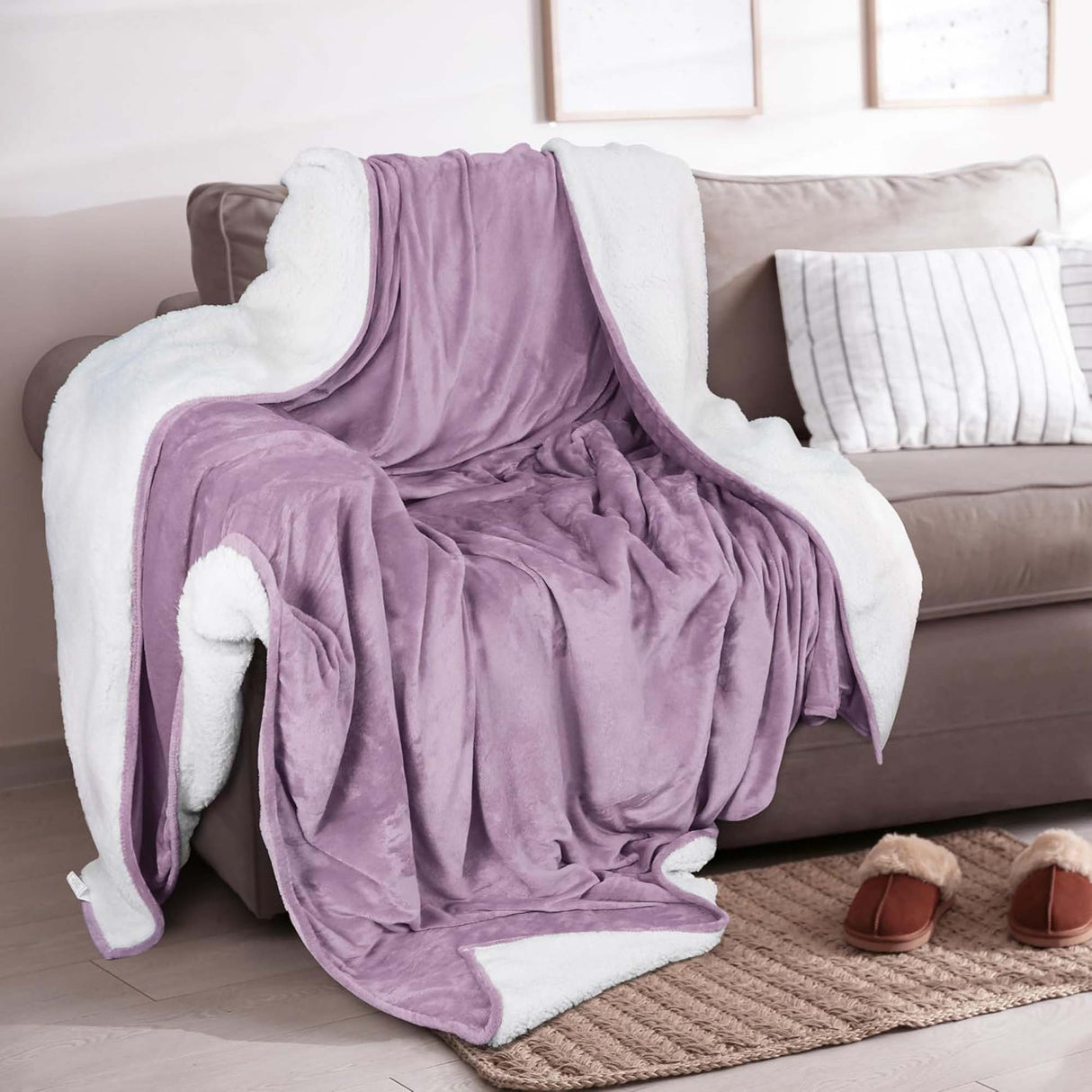 Velvet Plush Sherpa Bed Blanket - Sherpa Fleece Collection-Blankets-Parc Decor