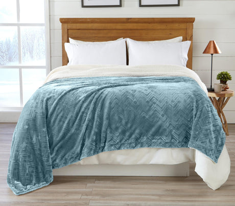 Velvet Plush Sherpa Luxury Bed Blanket - Cielo Collection-Blankets-Parc Decor