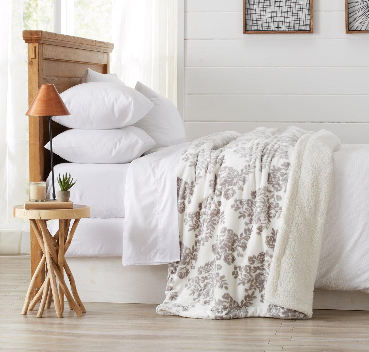 Velvet Plush Sherpa Luxury Bed Blanket - Cielo Collection-Blankets-Parc Decor