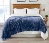Velvet Plush Sherpa Luxury Bed Blanket - Cielo Collection-Blankets-Parc Decor