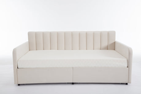 Velvet Upholstered Daybed with Storage-Bedroom-Parc Decor