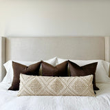 Verona Oversized Lumbar Pillow Cover – Neutral Textured Bed Pillow