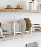 Vertical Plate Organizer - Steel + Wood-Dish Organizer-Parc Decor