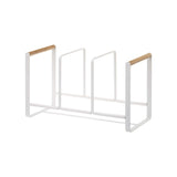 Vertical Plate Organizer - Steel + Wood-Dish Organizer-Parc Decor