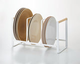 Vertical Plate Organizer - Steel + Wood-Dish Organizer-Parc Decor