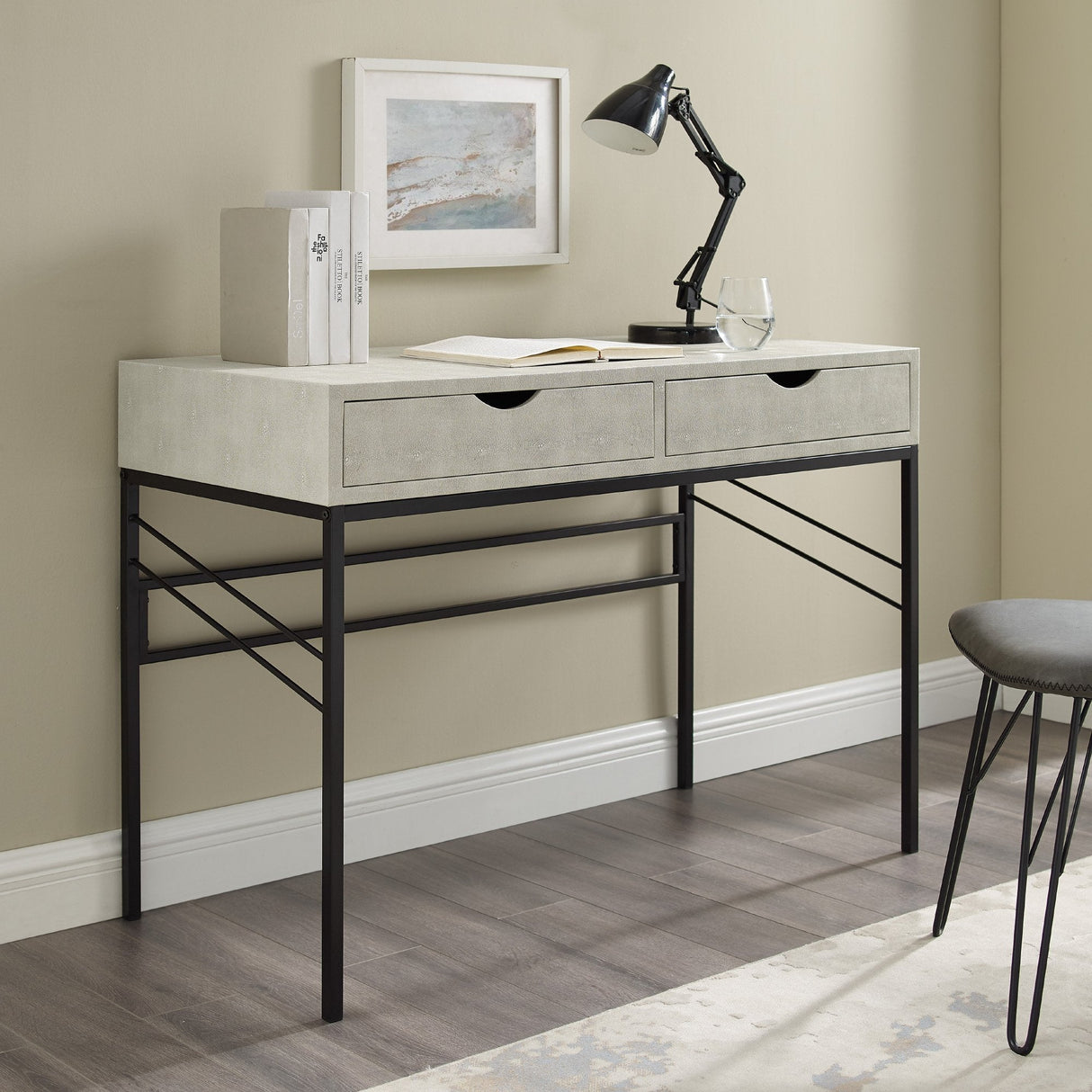Vetti Faux Shagreen Desk & Console Table-Home Office-Parc Decor