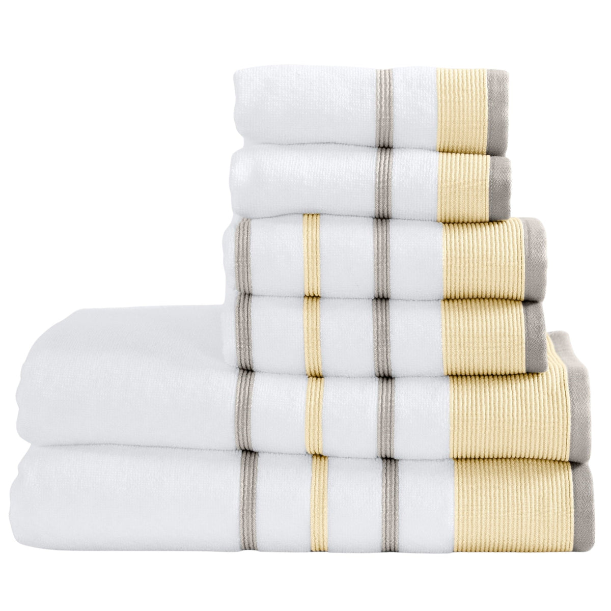 Decorative Cotton Stripe Bath Towel Set - Noelle Collection