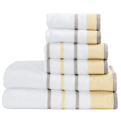 Decorative Cotton Stripe Bath Towel Set - Noelle Collection