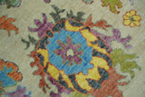 Vibrant colorful Beige And Rust Hand Knotted Traditional Oushak wool Area Rug