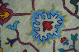 Vibrant colorful Ivory and Charcoal Hand Knotted Traditional Oushak Multi size Wool area Rug