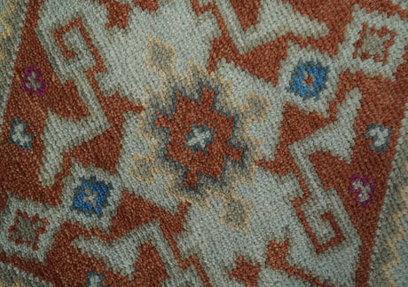 Vibrant Colorful Silver, Beige, Blue and Brown Traditional Heriz Multi Size wool Area Rug