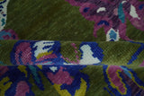 Vibrant Garden of Butterfly Green and Purple Hand knotted Multi size wool Area Rug