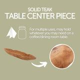 Viking Boat Natural Teak Table Centerpiece-Parc Decor