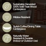 Viking Boat Natural Teak Table Centerpiece-Parc Decor