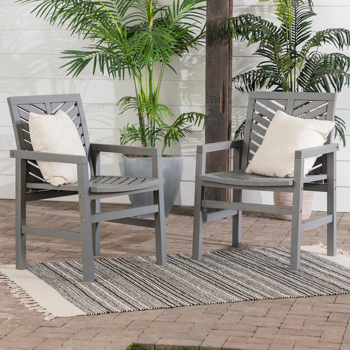Vincent Patio Wood Chairs, Set of 2-Outdoor-Parc Decor