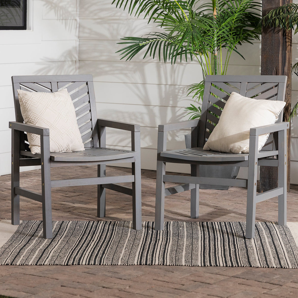 Vincent Patio Wood Chairs, Set of 2-Outdoor-Parc Decor