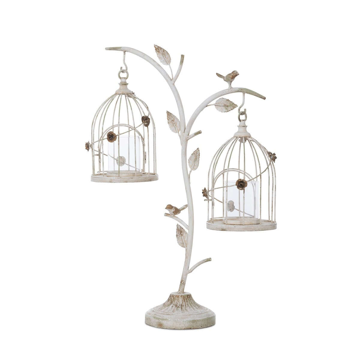 Vintage Birdcage Candle Holder with Hanging Lanterns-Candle Holder-Parc Decor