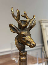 Vintage Brass Deer Head Candle Holders-Candle Holder-Parc Decor