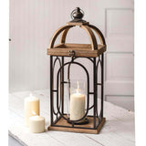 Vintage Candle Lantern with Glass Chimney-Lantern-Parc Decor