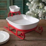 Vintage Christmas Party Platter Sled-Serving platter-Parc Decor