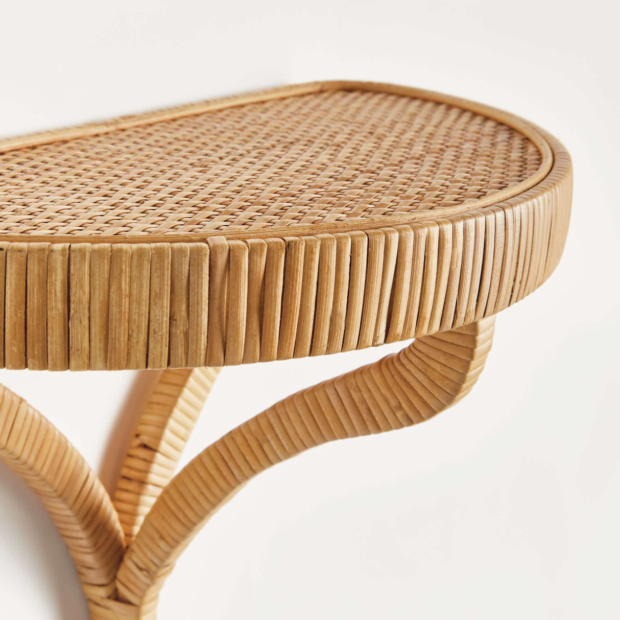 Vintage Coastal Rattan Wall Shelf-Wall Shelves & Ledges-Parc Decor