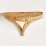 Vintage Coastal Rattan Wall Shelf-Wall Shelves & Ledges-Parc Decor