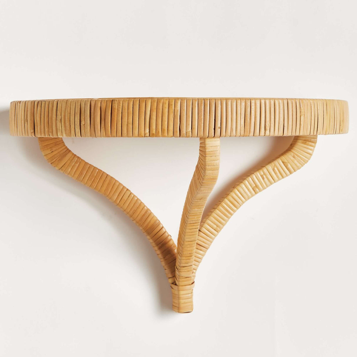 Vintage Coastal Rattan Wall Shelf-Wall Shelves & Ledges-Parc Decor