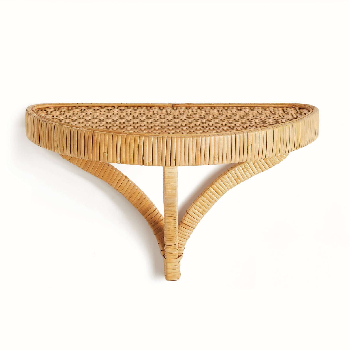 Vintage Coastal Rattan Wall Shelf-Wall Shelves & Ledges-Parc Decor