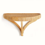Vintage Coastal Rattan Wall Shelf-Wall Shelves & Ledges-Parc Decor