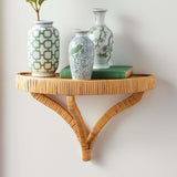 Vintage Coastal Rattan Wall Shelf-Wall Shelves & Ledges-Parc Decor