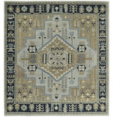 Vintage Distressed Hand Knotted Traditional Heriz Camel Custom Made wool Area Rug