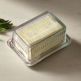 Vintage Farmhouse Glass Butter Dish with Cover-Butter Dish-Parc Decor