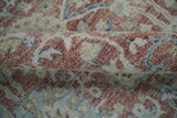 Vintage Hand Knotted 8x10 Rust and Blue Traditional Oxidized Textured Persian Low Pile Wool Rug | TRD2601