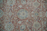 Vintage Hand Knotted 8x10 Rust and Blue Traditional Oxidized Textured Persian Low Pile Wool Rug | TRD2601